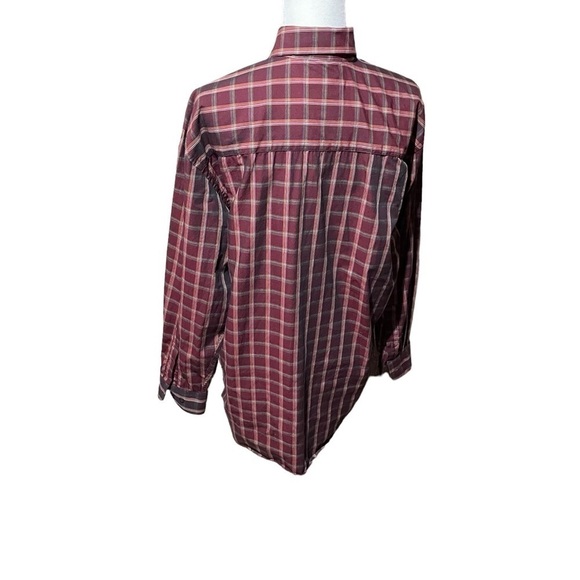 GEOFFREY Beene Long Sleeve Button Down Plaid Shirt - Size Medium - Picture 6 of 9
